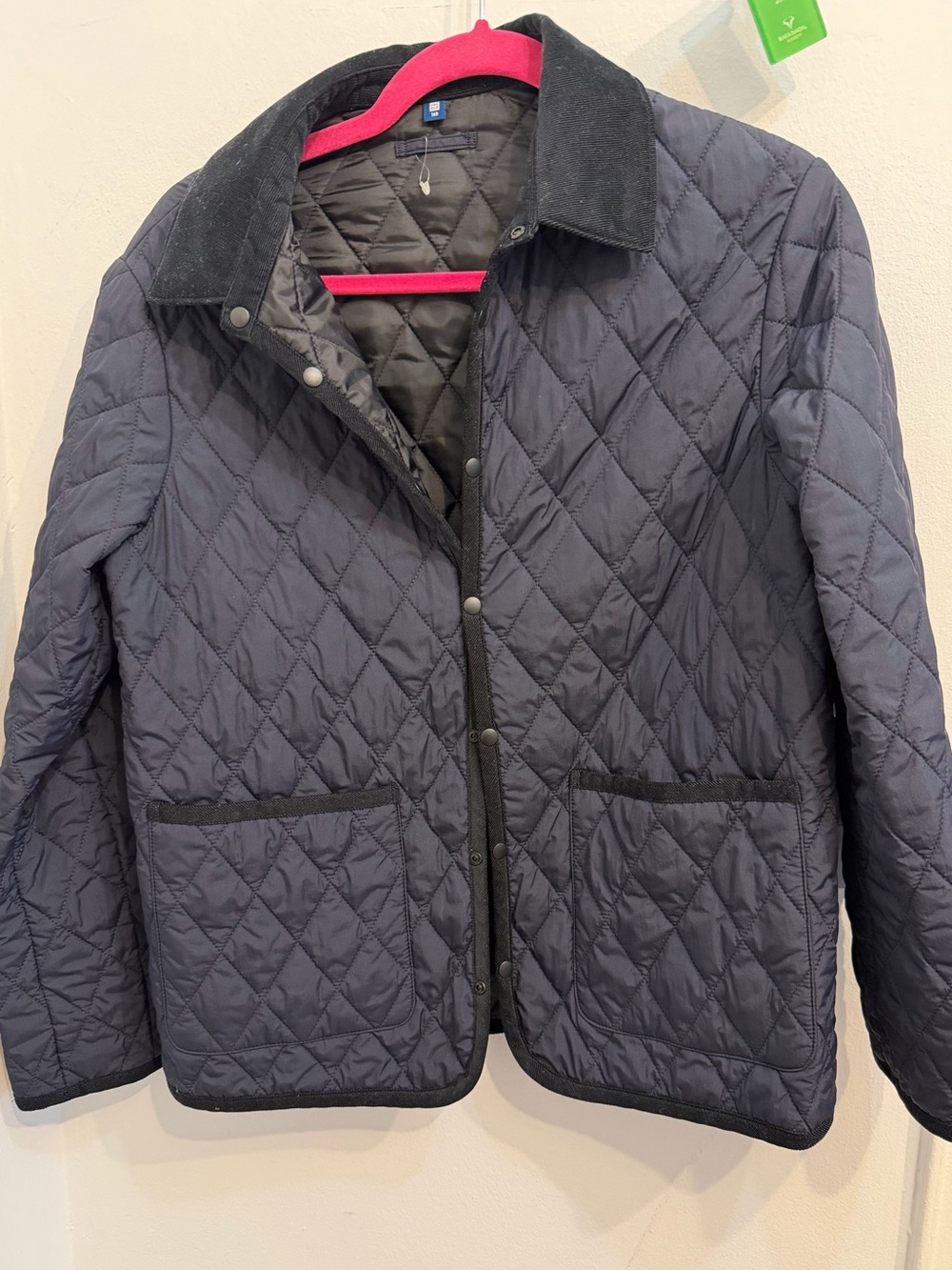 Uniqlo Quilted Navy Lightweight Jacket with Black Trim